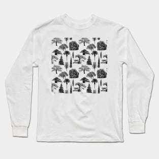 Trees in Black and White Long Sleeve T-Shirt